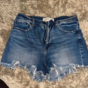 Abercrombie & Fitch High Rise Dark Blue Jean Shorts